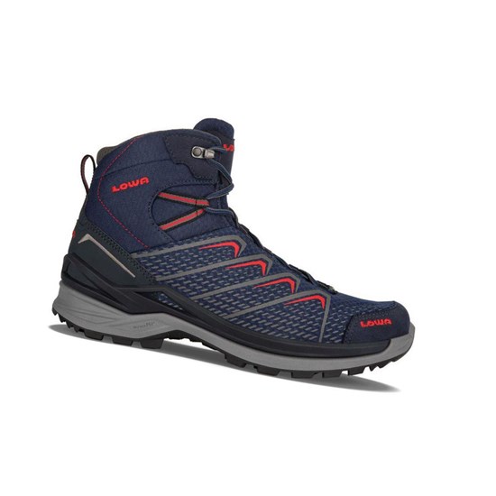 Botas Montaña Lowa Ferrox Pro GTX Mid Hombre Azul Marino Rojos | ZOTWV4610