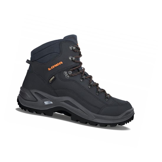 Botas Montaña Lowa Renegade GTX Mid Hombre Azul Marino Naranjas | DIHOG0837