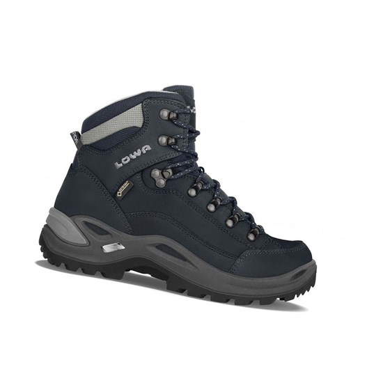 Botas Montaña Lowa Renegade GTX Mid WS Mujer Azul Marino Grises | HIJNT9458