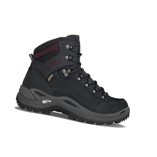 Botas Montaña Lowa Renegade GTX Mid WS Mujer Negros Vino | RHJPX5641