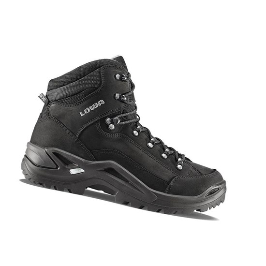 Botas Montaña Lowa Renegade LL Mid Hombre Negros | XIHAR3978
