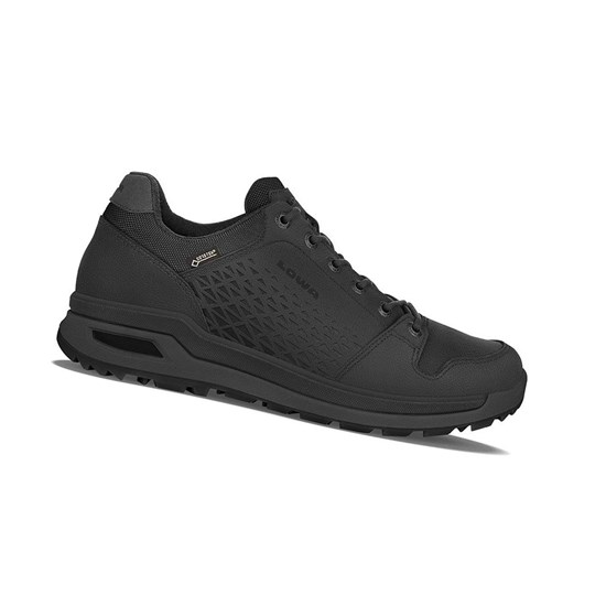 Tenis Para Caminar Lowa Locarno GTX LO Hombre Negros | UICYX3950