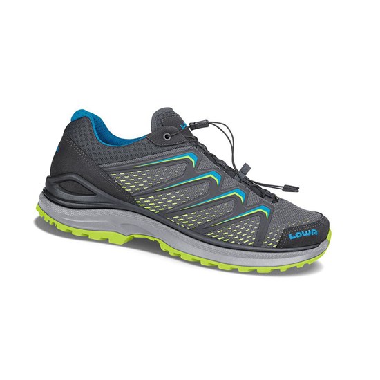Tenis Para Caminar Lowa Maddox GTX LO Hombre Graphite / Lime | EQIZF6530