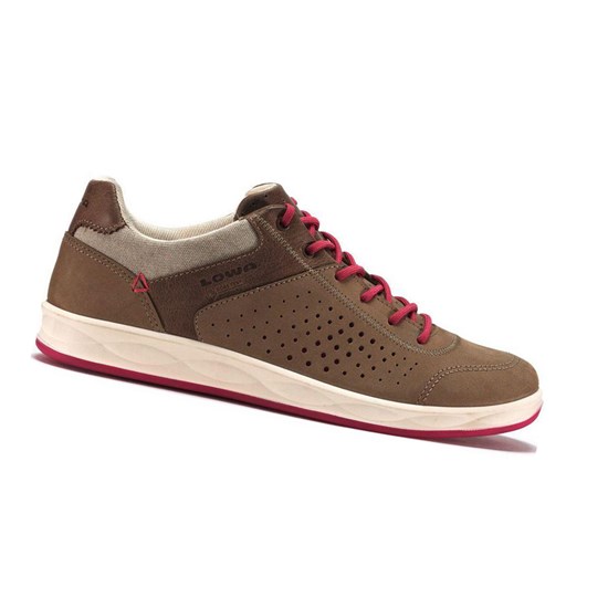 Tenis Para Caminar Lowa San Francisco GTX LO WS Mujer Taupe / Berry | CQDBU6174
