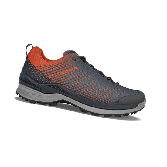 Tenis Para Caminar Lowa Zirrox GTX LO Hombre Azul Marino Naranjas | TECJK8751
